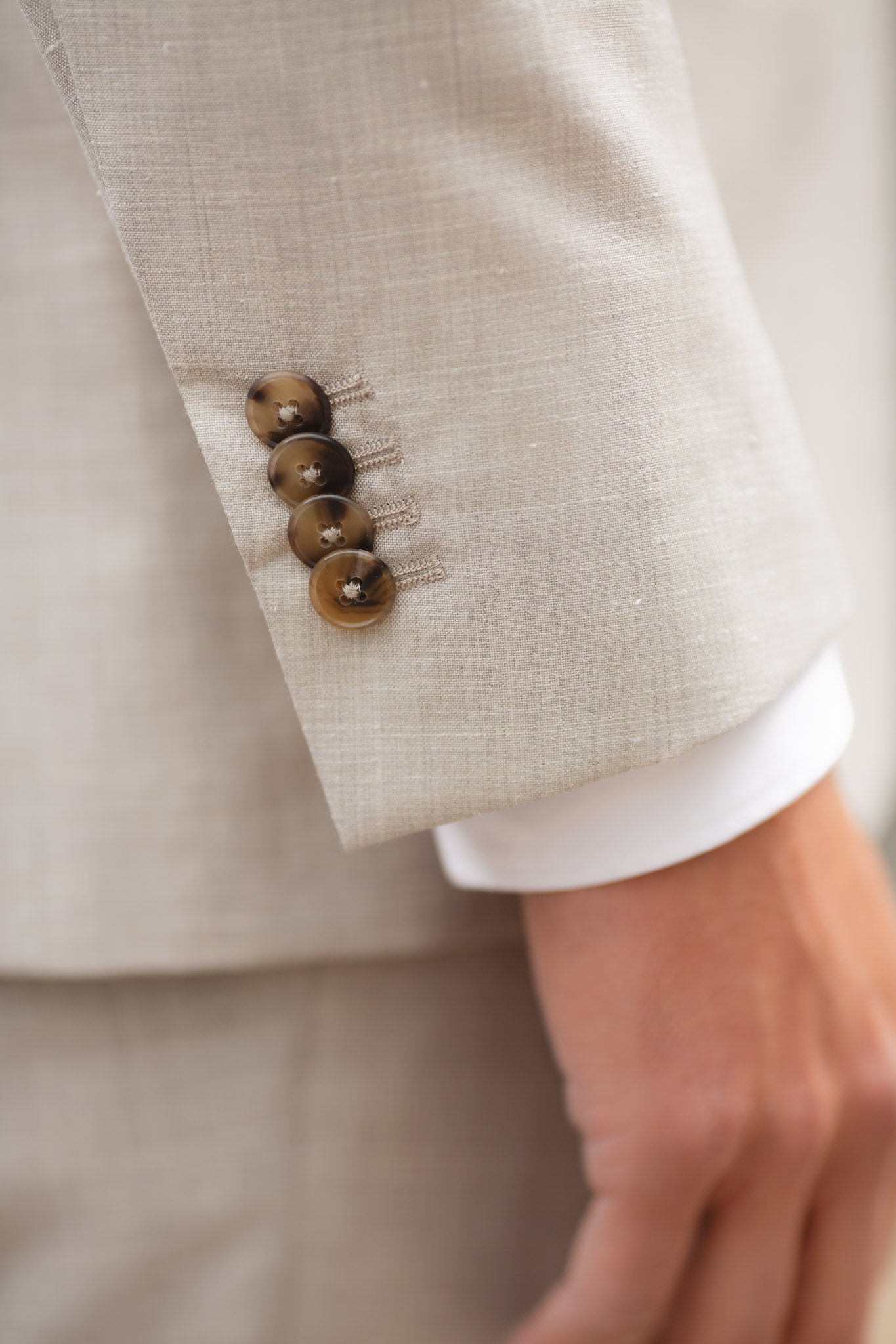 Leinenanzug Zweiteiler in Naturfarben