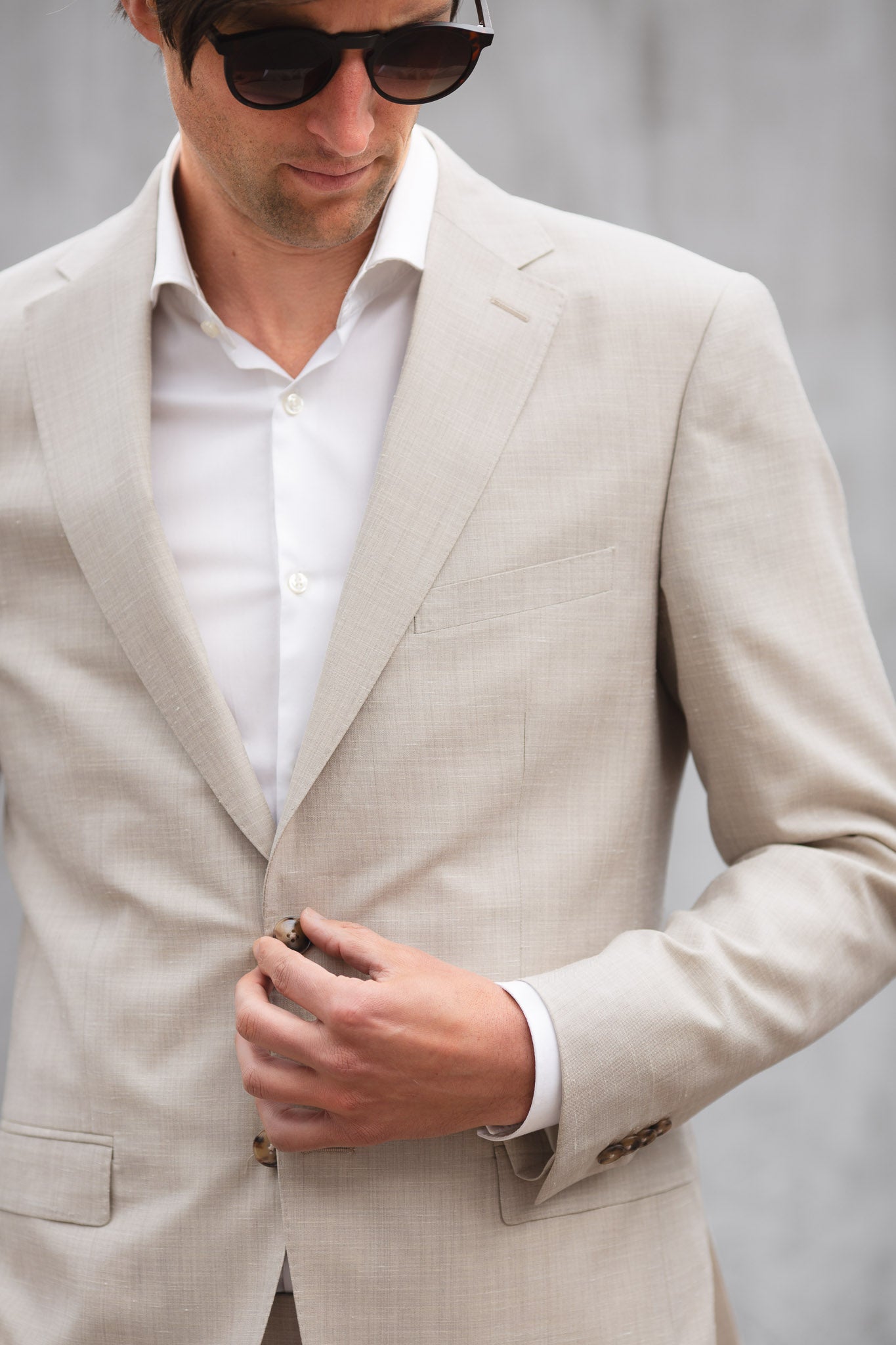 Leinenanzug Zweiteiler in Naturfarben